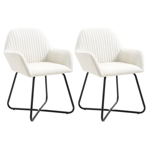 vidaXL Dining Chairs 2 pcs Cream Fabric