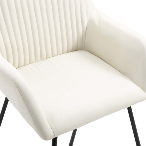 vidaXL Dining Chairs 2 pcs Cream Fabric - Image 6