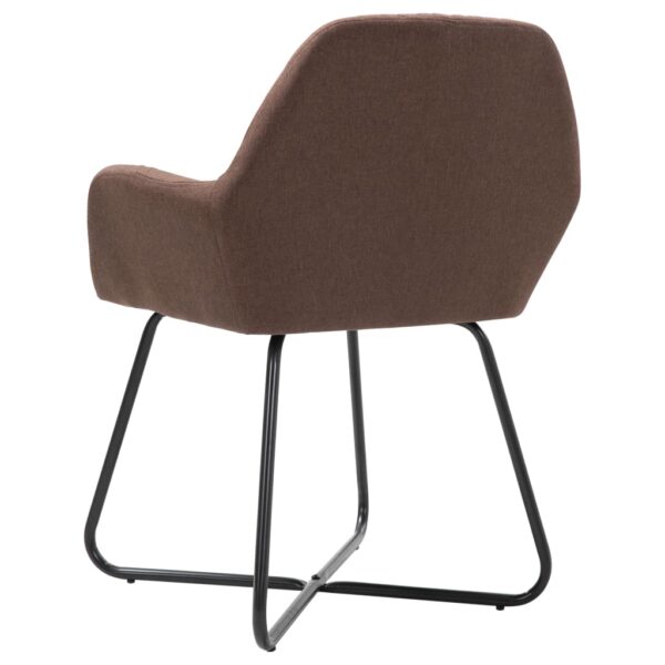 vidaXL Dining Chairs 2 pcs Brown Fabric - Image 5