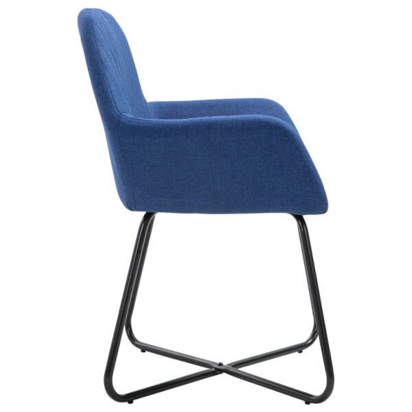 vidaXL Dining Chairs 2 pcs Blue Fabric - Image 4