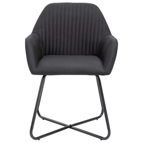 vidaXL Dining Chairs 2 pcs Black Fabric - Image 3