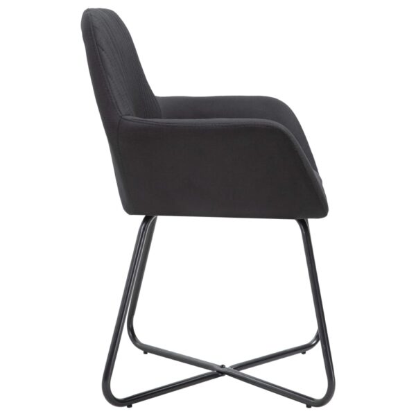 vidaXL Dining Chairs 2 pcs Black Fabric - Image 4