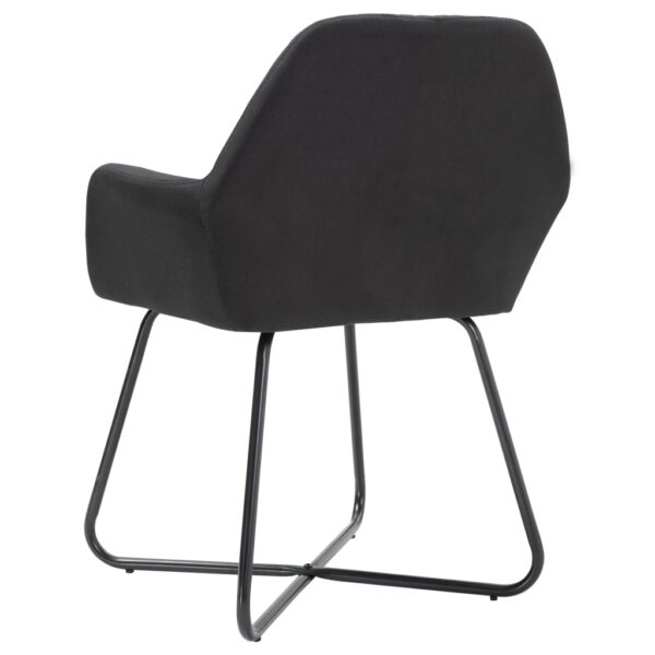 vidaXL Dining Chairs 2 pcs Black Fabric - Image 5