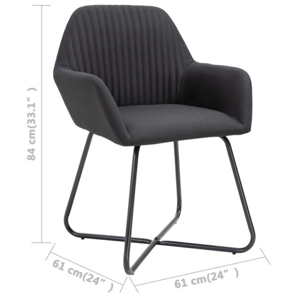 vidaXL Dining Chairs 2 pcs Black Fabric - Image 8