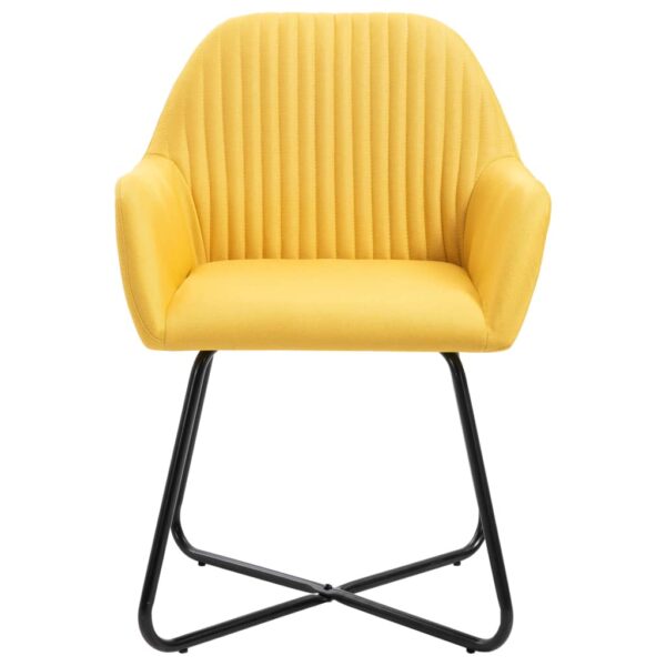 vidaXL Dining Chairs 2 pcs Yellow Fabric - Image 3