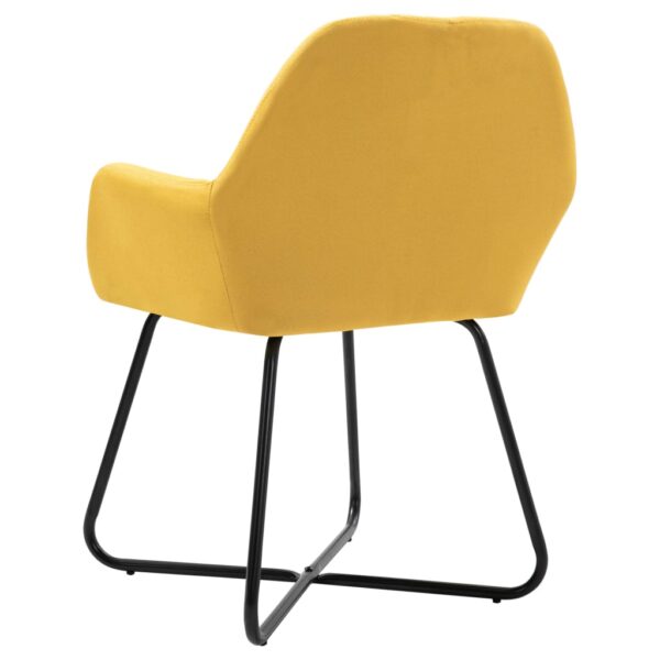 vidaXL Dining Chairs 2 pcs Yellow Fabric - Image 5