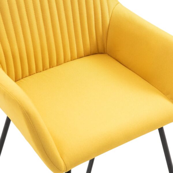 vidaXL Dining Chairs 2 pcs Yellow Fabric - Image 6