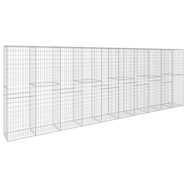 vidaXL Gabion Wall with Cover Galvanized Steel 236.2"x19.7"x78.7" - Image 2