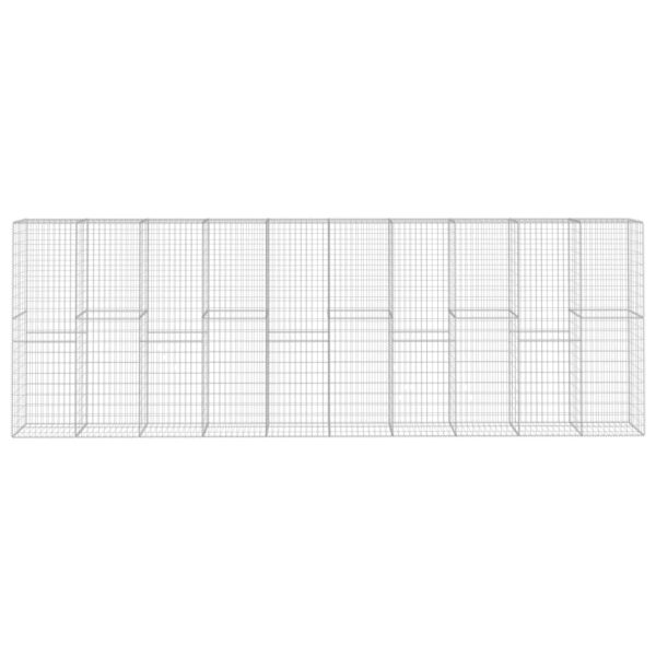 vidaXL Gabion Wall with Cover Galvanized Steel 236.2"x19.7"x78.7" - Image 3