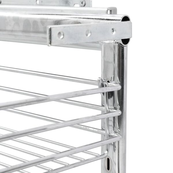 vidaXL 3-Tier Pull-out Kitchen Wire Basket Silver 18.5"x13.8"x22" - Image 9