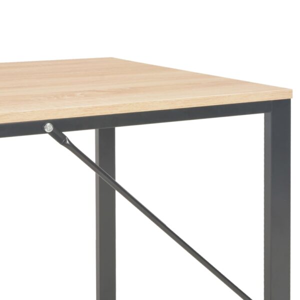 vidaXL Computer Desk Black and Oak 47.2"x23.6"x28.7" - Image 6