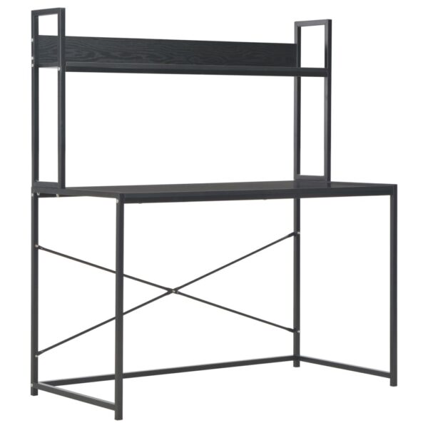 vidaXL Computer Desk Black 47.2"x23.6"x54.3" - Image 2