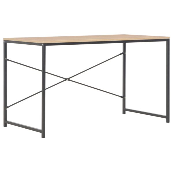 vidaXL Computer Desk Black and Oak 47.2"x23.6"x27.6" - Image 2