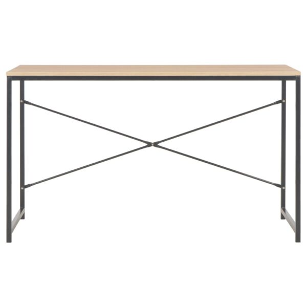 vidaXL Computer Desk Black and Oak 47.2"x23.6"x27.6" - Image 3