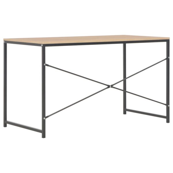 vidaXL Computer Desk Black and Oak 47.2"x23.6"x27.6" - Image 4