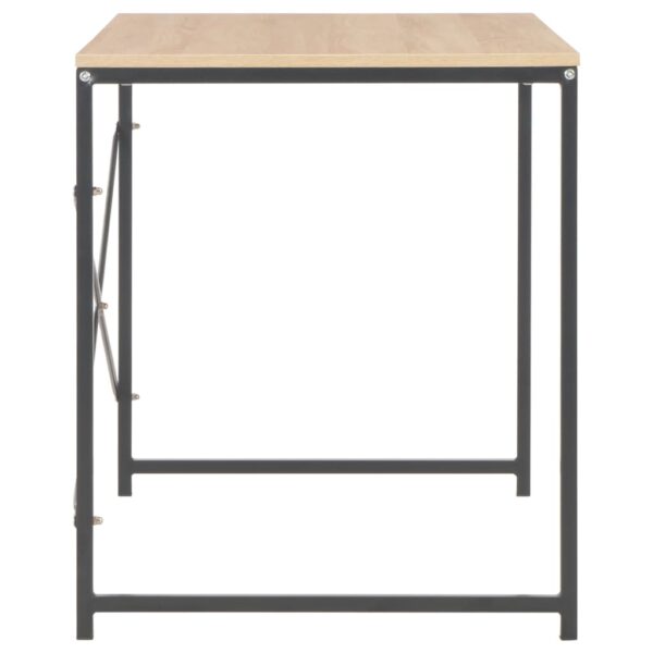 vidaXL Computer Desk Black and Oak 47.2"x23.6"x27.6" - Image 5