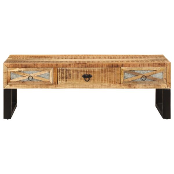 vidaXL Coffee Table 43.3"x19.7"x15" Solid Wood Mango - Image 2