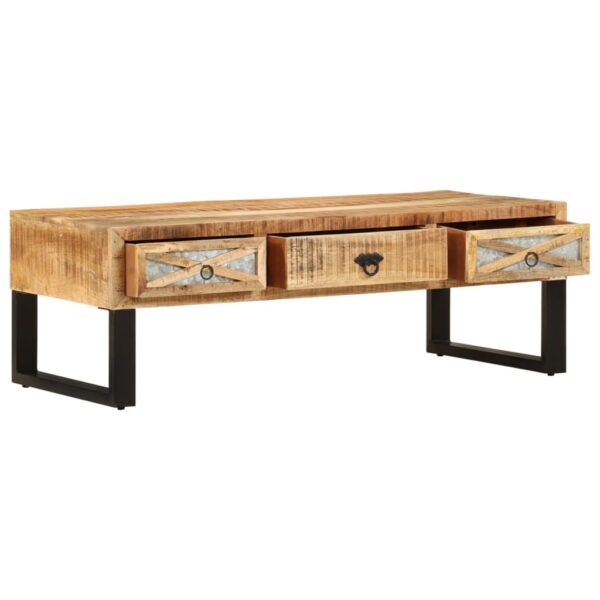 vidaXL Coffee Table 43.3"x19.7"x15" Solid Wood Mango - Image 3