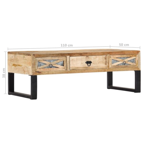 vidaXL Coffee Table 43.3"x19.7"x15" Solid Wood Mango - Image 9