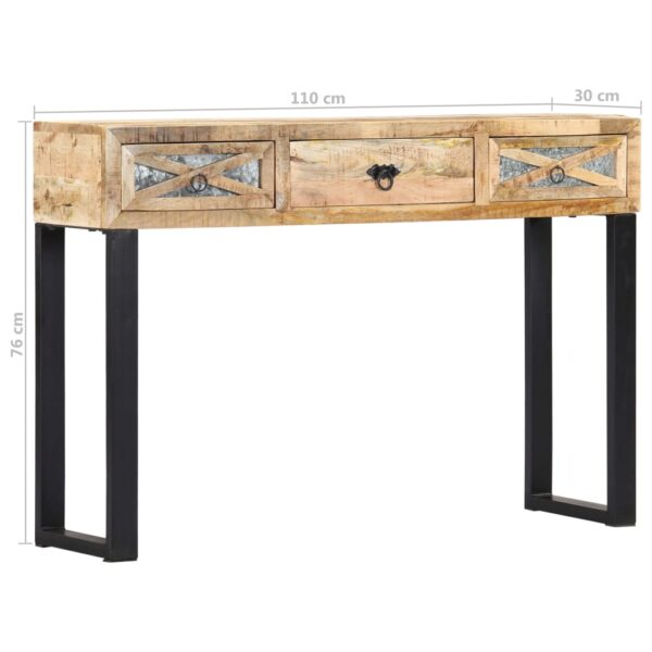 vidaXL Console Table 43.3"x11.8"x29.9" Solid Wood Mango - Image 9