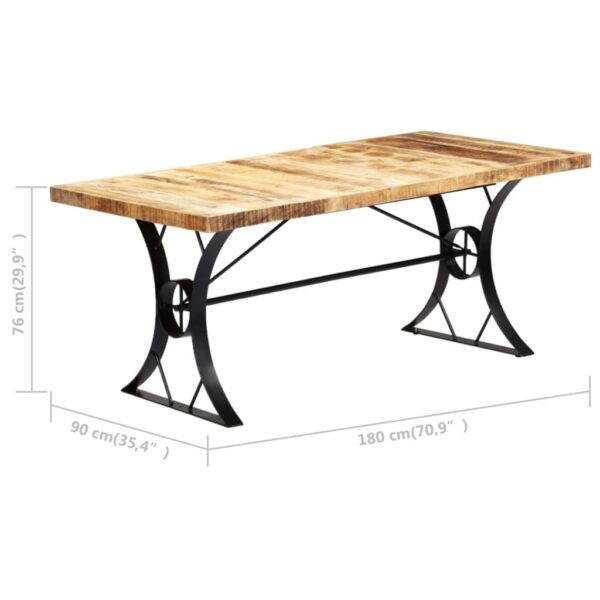 vidaXL Dining Table 70.9"x35.4"x29.9" Solid Mango Wood - Image 10