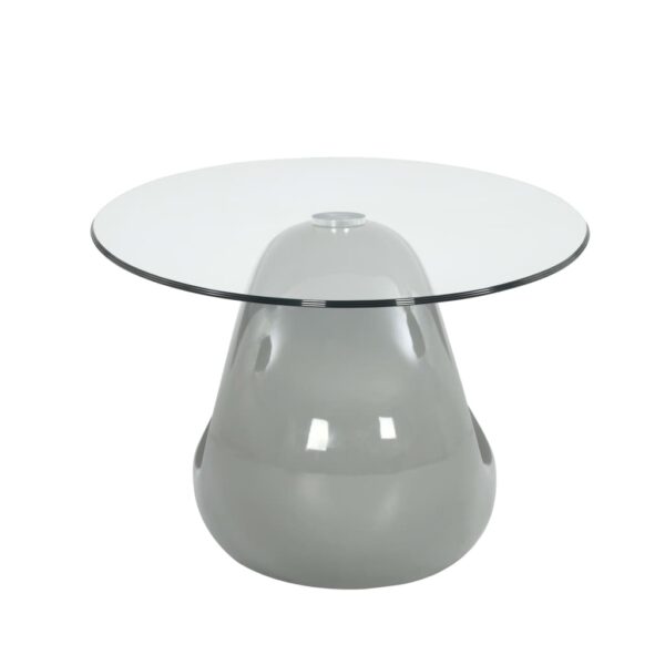 vidaXL Coffee Table with Oval Glass Top High Gloss Gray - Image 3