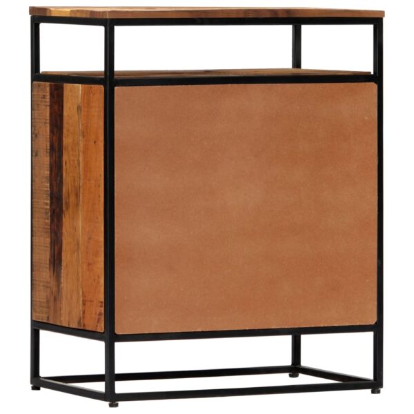 vidaXL Side Cabinet 23.6"x13.8"x29.9" Solid Reclaimed Wood and Steel - Image 2