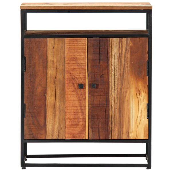 vidaXL Side Cabinet 23.6"x13.8"x29.9" Solid Reclaimed Wood and Steel - Image 3