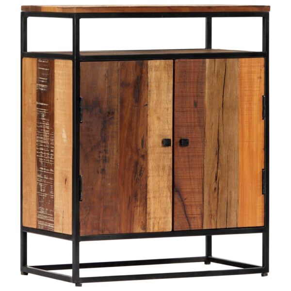 vidaXL Side Cabinet 23.6"x13.8"x29.9" Solid Reclaimed Wood and Steel - Image 7