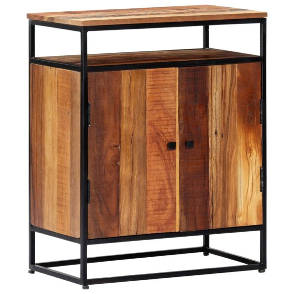 vidaXL Side Cabinet 23.6"x13.8"x29.9" Solid Reclaimed Wood and Steel - Image 8