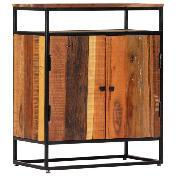 vidaXL Side Cabinet 23.6"x13.8"x29.9" Solid Reclaimed Wood and Steel - Image 9