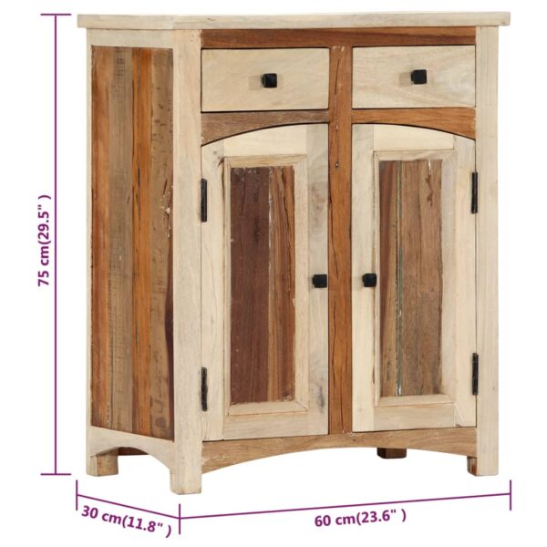 vidaXL Side Cabinet 23.6"x11.8"x29.5" Solid Reclaimed Wood - Image 7