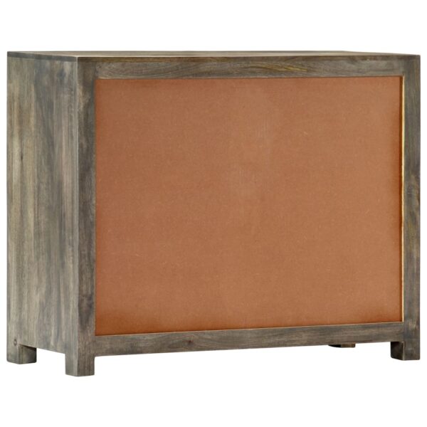 vidaXL Side Cabinet Gray 29.5"x11.8"x23.6" Solid Mango Wood - Image 3