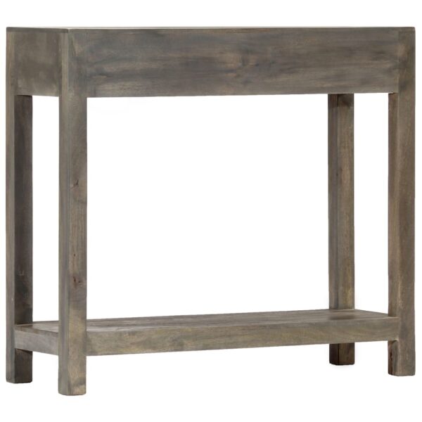 vidaXL Console Table Gray 33.9"x11.8"x29.9" Solid Mango Wood - Image 3