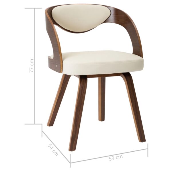 vidaXL Dining Chairs 2 pcs Cream Bent Wood and Faux Leather - Image 7