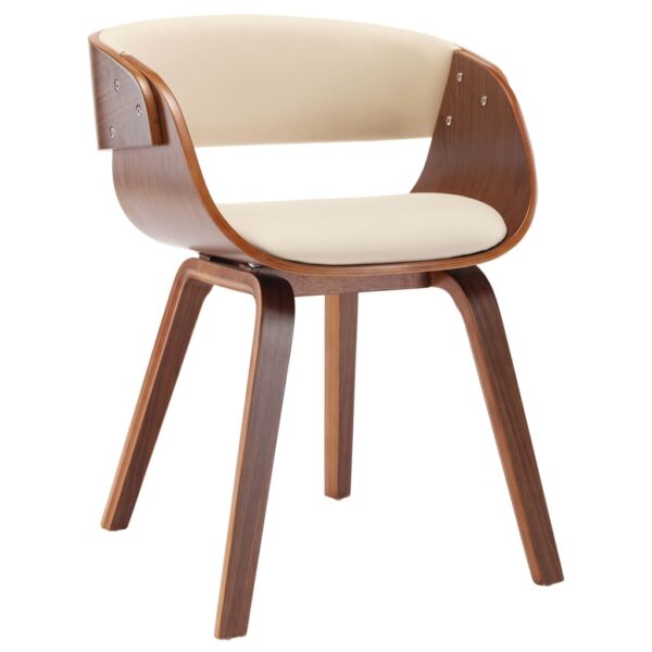 vidaXL Dining Chair Cream Bent Wood and Faux Leather - Image 2