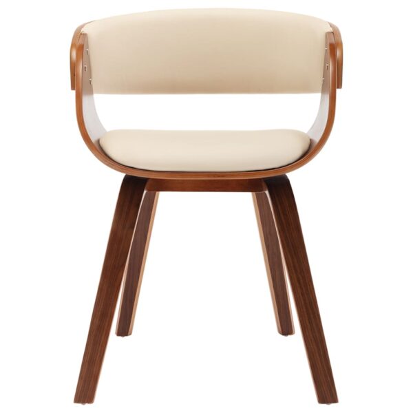 vidaXL Dining Chair Cream Bent Wood and Faux Leather - Image 3