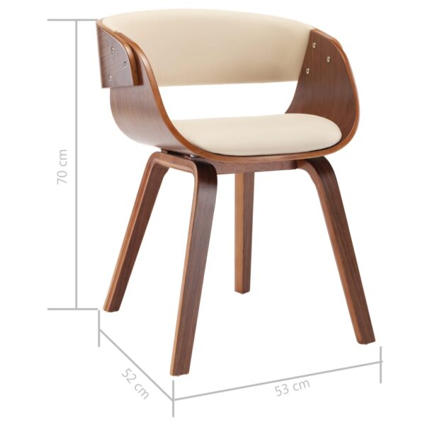 vidaXL Dining Chair Cream Bent Wood and Faux Leather - Image 7