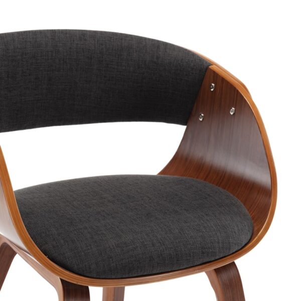 vidaXL Dining Chair Gray Bent Wood and Fabric - Image 6