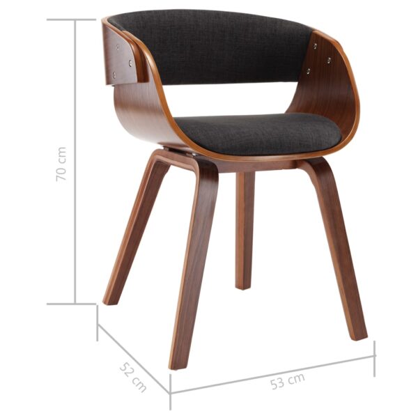 vidaXL Dining Chair Gray Bent Wood and Fabric - Image 7