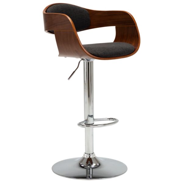 vidaXL Bar Stool Gray Bent Wood and Fabric