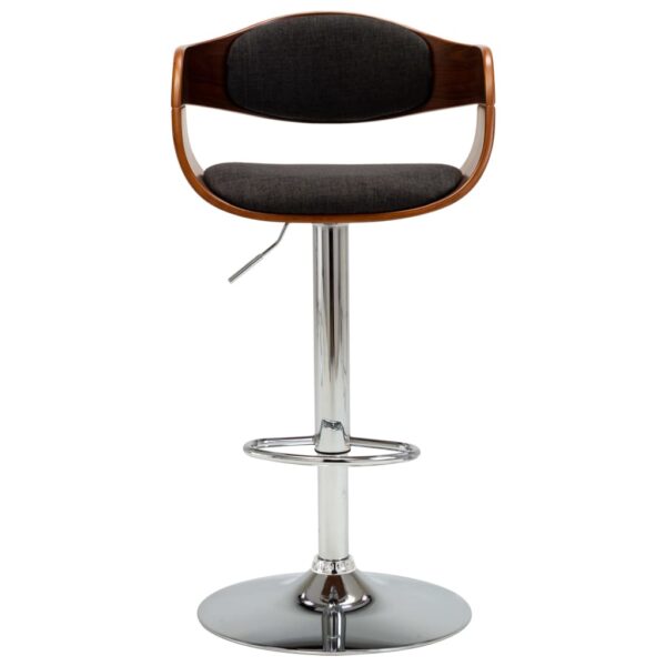 vidaXL Bar Stool Gray Bent Wood and Fabric - Image 2