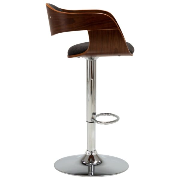 vidaXL Bar Stool Gray Bent Wood and Fabric - Image 3