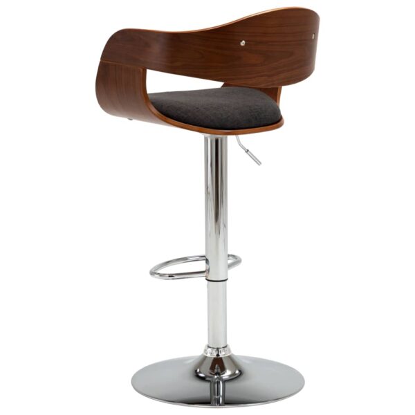 vidaXL Bar Stool Gray Bent Wood and Fabric - Image 4