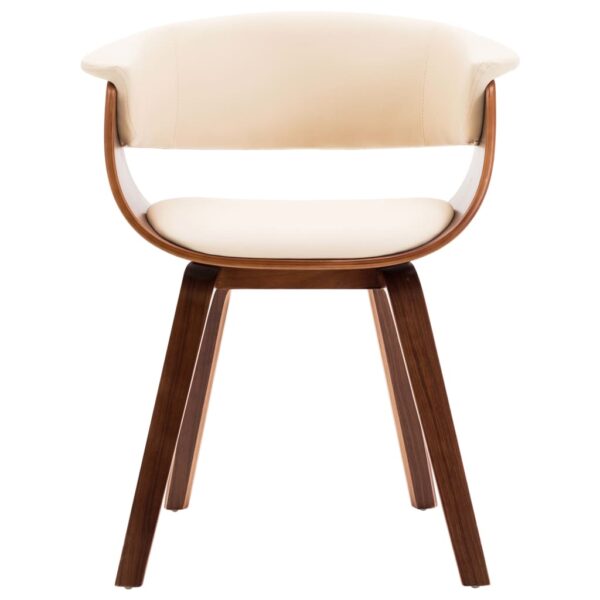 vidaXL Dining Chair Cream Bent Wood and Faux Leather - Image 2