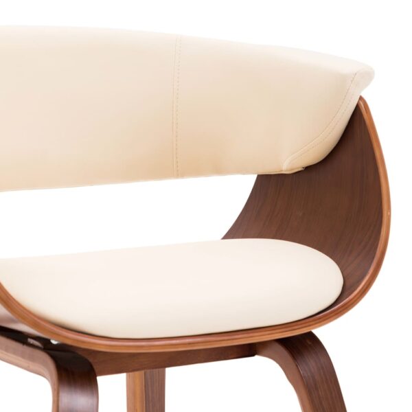 vidaXL Dining Chair Cream Bent Wood and Faux Leather - Image 3