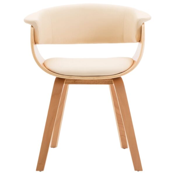 vidaXL Dining Chair Cream Bent Wood and Faux Leather - Image 2