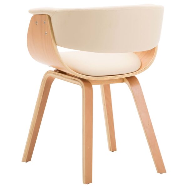 vidaXL Dining Chair Cream Bent Wood and Faux Leather - Image 3