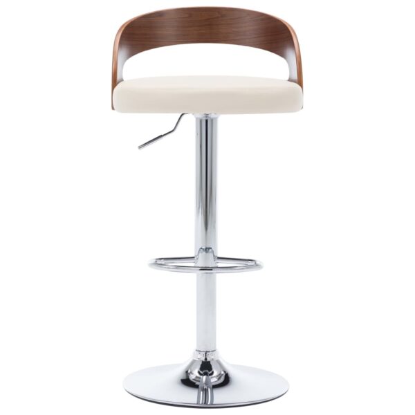 vidaXL Bar Stools 2 pcs Cream Faux Leather and Bentwood - Image 4