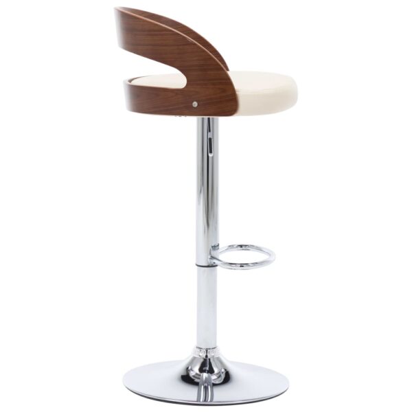 vidaXL Bar Stools 2 pcs Cream Faux Leather and Bentwood - Image 5